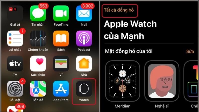 Cách thoát iCloud trên Apple Watch bước 1
